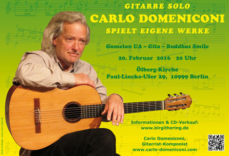 Carlo Domeniconi Solo Konzert in Berlin, 20. Februar 2016