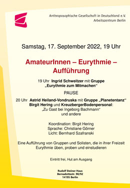 AmateurInnen-Eurythmie-Aufführung, 17. September 2022