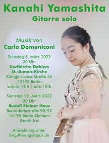 Kanahi Yamashita Konzerte, 5. und 19. März 2022